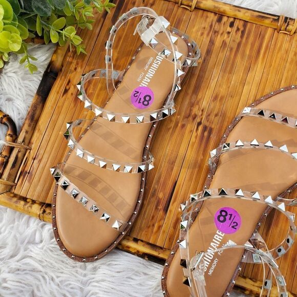 Cushionaire Transparent Studded Strappy Detail Memory Foam Sandals. Sz 8.5 - Picture 6 of 13